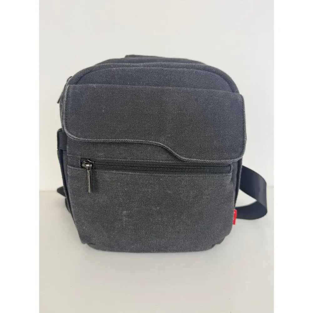 Cwatcun Camera Photography Canvas Water Resistant DSLR Sling Bag Black Small